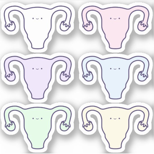 かわいいレインボーカートゥーン卵巣の第1期セット シール (正面)