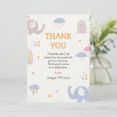 かわいいレインボーガールズベビーシャワーサンキューカード サンキューカード (スタンド正面)
