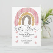 かわいいレインボーガールベビーシャワー 招待状 (スタンド正面)