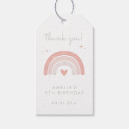 かわいいレインボーガール誕生日サンキュービッグ ギフトタグ