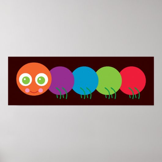 かわいいレインボーキャタピラ ポスター (正面)