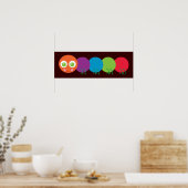 かわいいレインボーキャタピラ ポスター (キッチン)