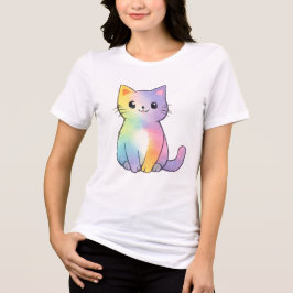 かわいいレインボーキャット トライブレンドTシャツ