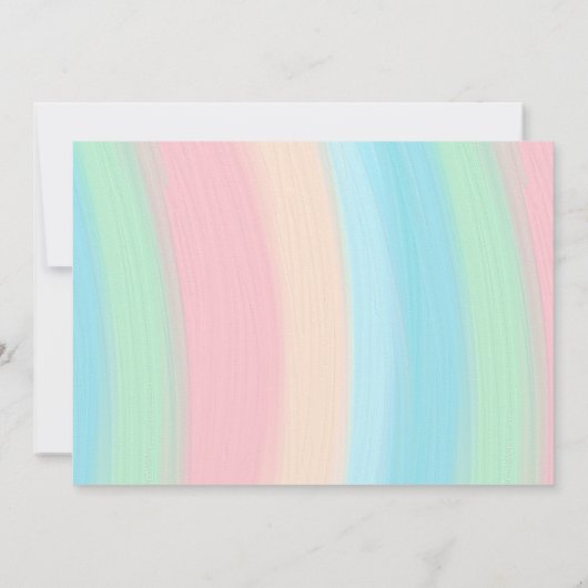 かわいいレインボークラウドキッズフォト誕生日 招待状 (裏面)