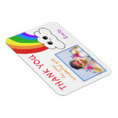 かわいいレインボークラウド誕生日サンキューフォト マグネット (右側)