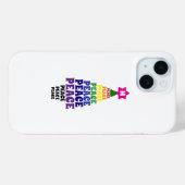 かわいいレインボークリスマスピースツリーアッドイニシャル Case-Mate iPhoneケース (裏面 (横))
