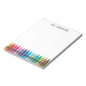 かわいいレインボークレヨン幼稚園先生学校 ノートパッド (回転)