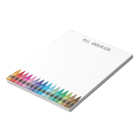 かわいいレインボークレヨン幼稚園先生学校 ノートパッド (回転)