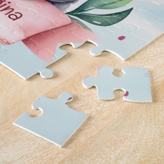 かわいいレインボーコアラパーソナライズされたキッズ ジグソーパズル (側面)