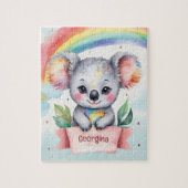 かわいいレインボーコアラパーソナライズされたキッズ ジグソーパズル (縦)