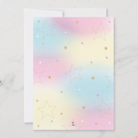 かわいいレインボーコアラ絵を描アートバースデーパーティーガール 招待状 (裏面)