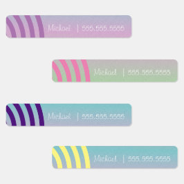 かわいいレインボースクールのランチネーム番号ラベル ラベル