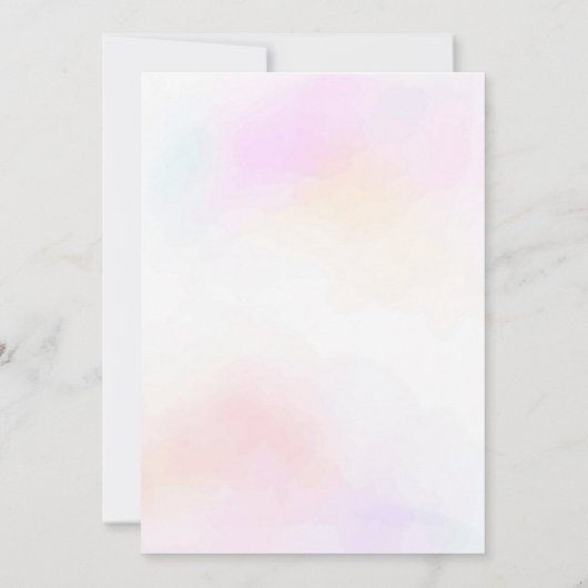 かわいいレインボースターの女の子の誕生日 招待状 (裏面)