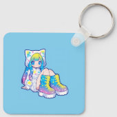 かわいいレインボースター猫耳少女 キーホルダー (裏面)