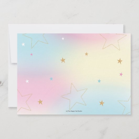 かわいいレインボースロスアート絵を描パーティー誕生日写真 招待状 (裏面)