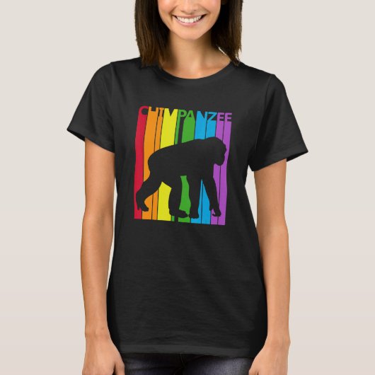 かわいいレインボーチンパンジー Tシャツ (正面)