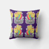 かわいいレインボートーストパターン クッション (裏面)