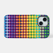 かわいいレインボードット柄 iPhone 15ケース (裏面横)