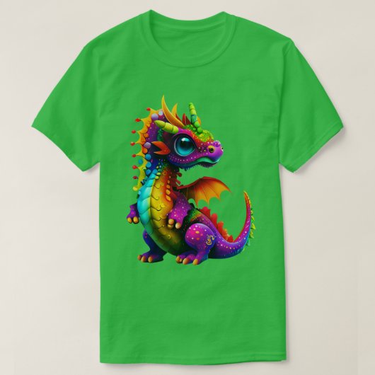 かわいいレインボードラゴン1 Tシャツ (デザイン正面)