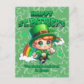 かわいいレインボーハッピーセントパトリックの日ケルト シーズンポストカード (正面)