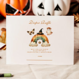 かわいいレインボーハロウィンおむつラッフル エンクロージャーカード