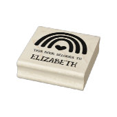 かわいいレインボーハートこの本は蔵書票 ラバースタンプ (スタンプ)