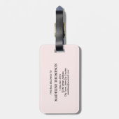 かわいいレインボーハートスクリプトモノグラムボホピンク ラゲッジタグ (裏面縦)