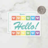 かわいいレインボーハートハローラインミニ ノートカード (正面/裏面インサイチュ)