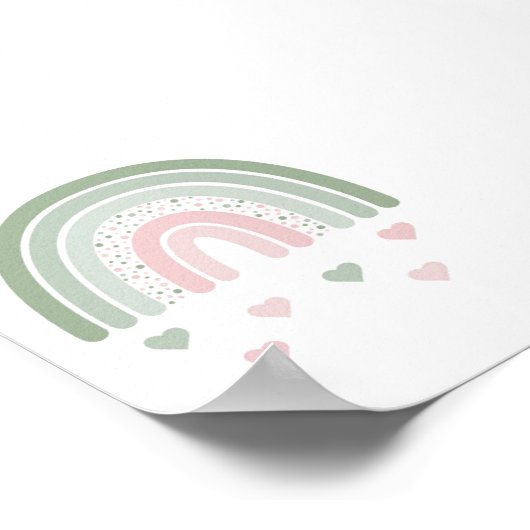 かわいいレインボーハートボホ子供部屋ポスター ポスター (角)