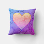 かわいいレインボーハート大理石 クッション (裏面)