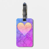 かわいいレインボーハート大理石 ラゲッジタグ (裏面縦)