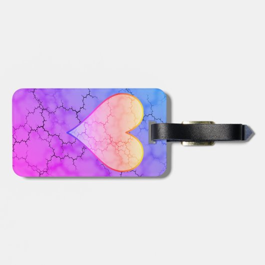 かわいいレインボーハート大理石 ラゲッジタグ (裏面横)