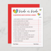 かわいいレインボーハート花嫁または花嫁ゲーム (正面/裏面)