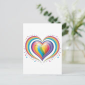 かわいいレインボーハート, LGBTQ，ポスクロッシング ポストカード (スタンド正面)