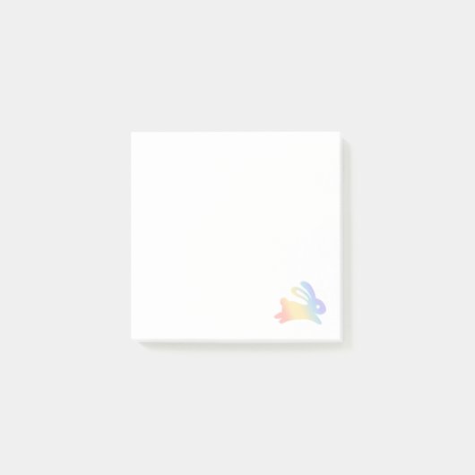 かわいいレインボーバニーウサギ ポストイット (正面)
