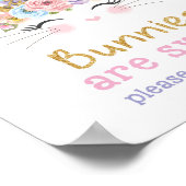 かわいいレインボーバニー1stバースデースイートトリートサイン ポスター (角)