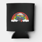 かわいいレインボーパグ 缶クーラー (正面)