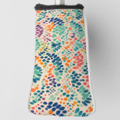 かわいいレインボーパステルスタンプ花の柄 ゴルフヘッドカバー (回転90)