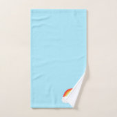 かわいいレインボーパターンブルー バスタオルセット (ハンドタオル)