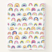 かわいいレインボーパターン名前をカスタムする ノートブック (裏面)