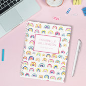 かわいいレインボーパターン名前をカスタムする ノートブック