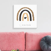 かわいいレインボーヒョウ柄 キャンバスプリント (インサイチュ (リビング))