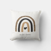 かわいいレインボーヒョウ柄 クッション (正面)