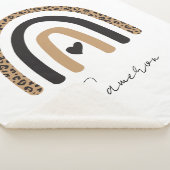 かわいいレインボーヒョウ柄 シェルパブランケット (3/4)