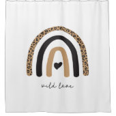 かわいいレインボーヒョウ柄 シャワーカーテン (正面)