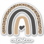 かわいいレインボーヒョウ柄 シール (正面)