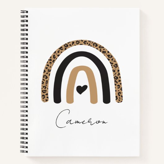 かわいいレインボーヒョウ柄 ノートブック (正面)