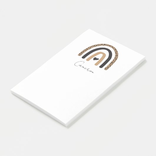 かわいいレインボーヒョウ柄 ポストイット (アングル)