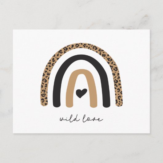 かわいいレインボーヒョウ柄 ポストカード (正面)