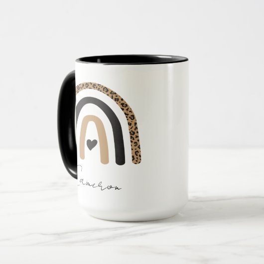 かわいいレインボーヒョウ柄 マグカップ (正面左)